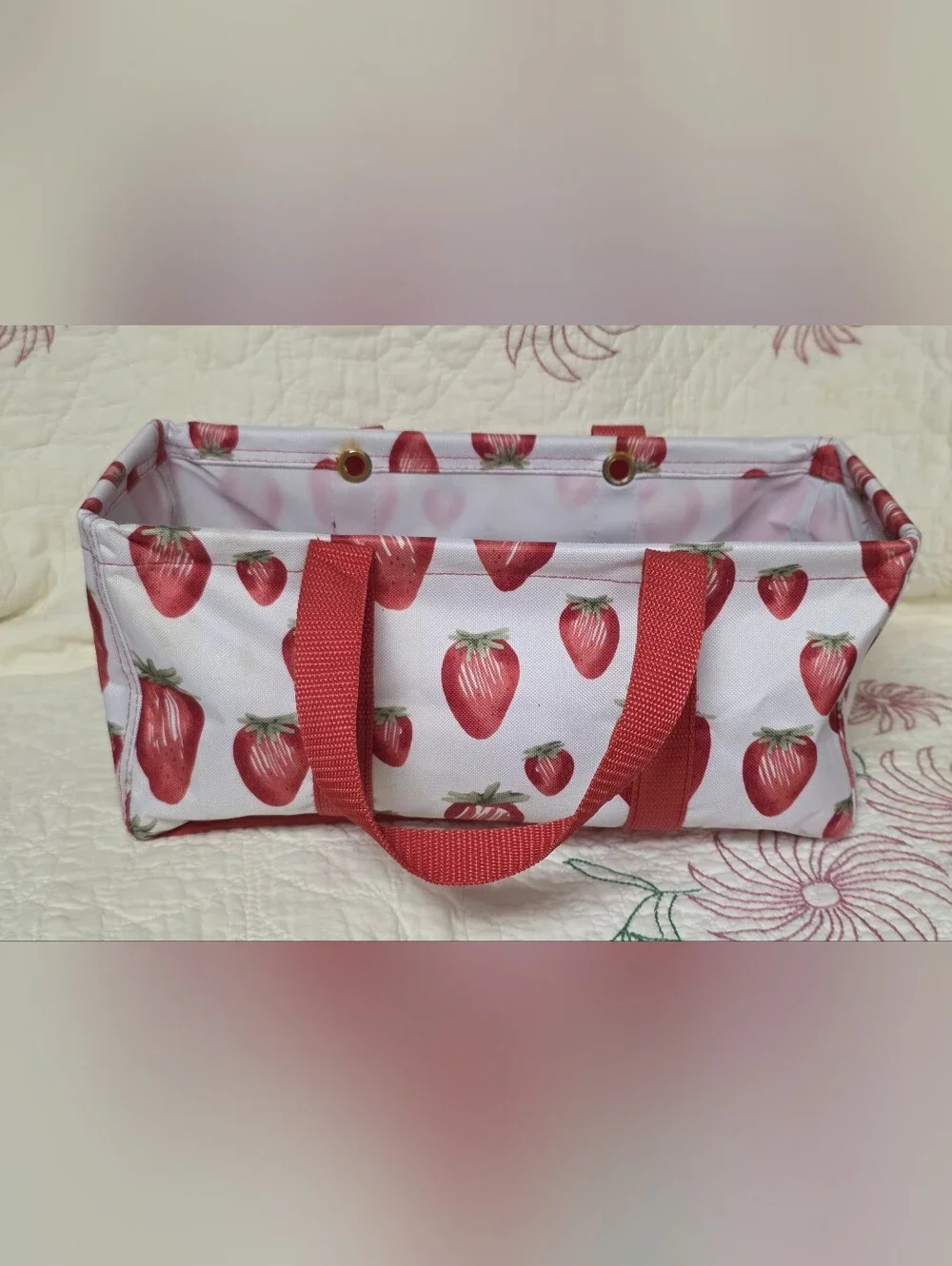Thirty-One Gifts Fresh Strawberries Tiny Utility Tote